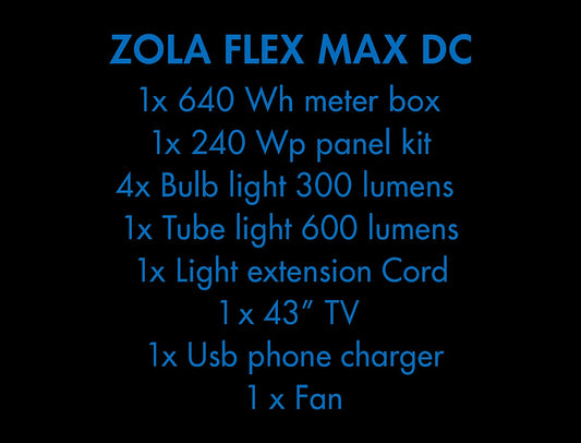 Zola Flex Max DC — components and what's included