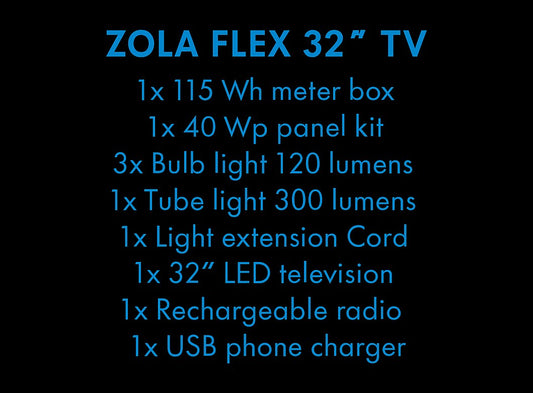 Zola Flex TV 32" — components and what's included